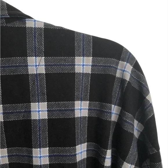 NAUTICA Pajama Top Men's Size XL Black Blue Plaid Sleepwear Extra Soft Fleece - Picture 8 of 10